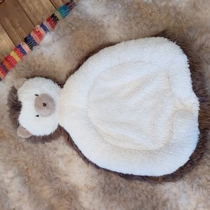 Pottery Barn Cream and Brown Plush Animal Mat